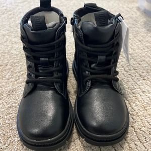 Zara Black Combat Boots Toddler 27 10.5 NWT